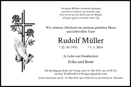 Traueranzeige von Rudolf Müller von OF